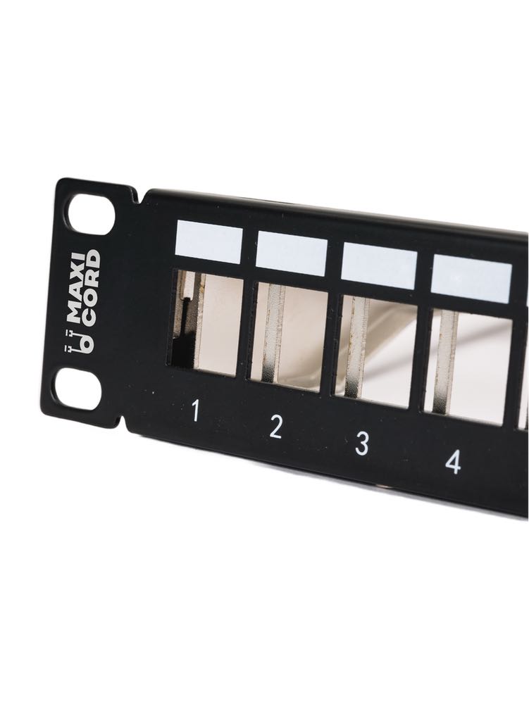 Патч-панель экранированная Maxicord 19" 1U 24 порта модульная (наборная) с органайзером