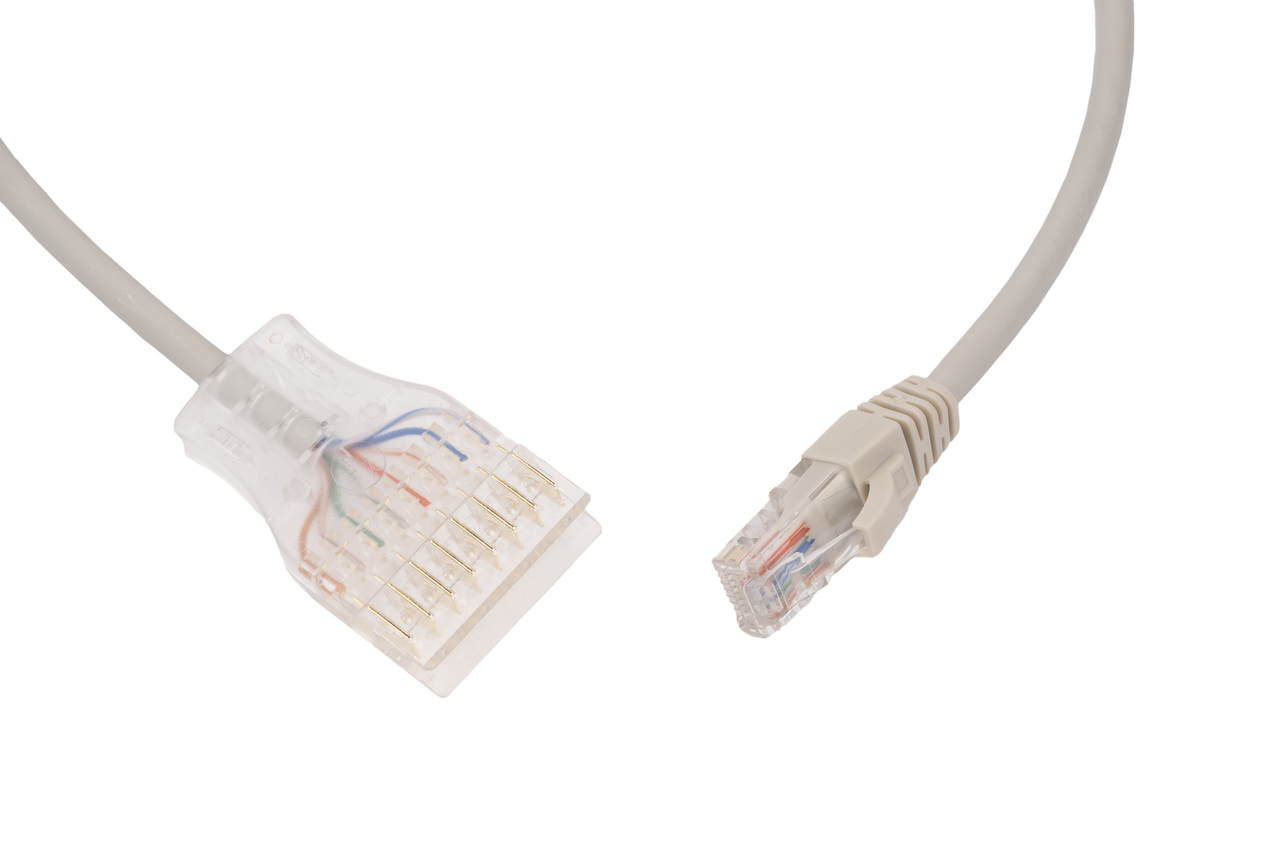 Патч-корд Hyperline 110 тип - RJ-45, 4 пары, Cat.5e, LSZH, 1 м, серый
